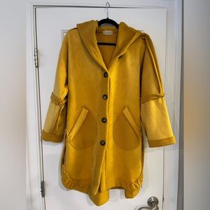 Yellow Hooded Women's Coat by SAGA